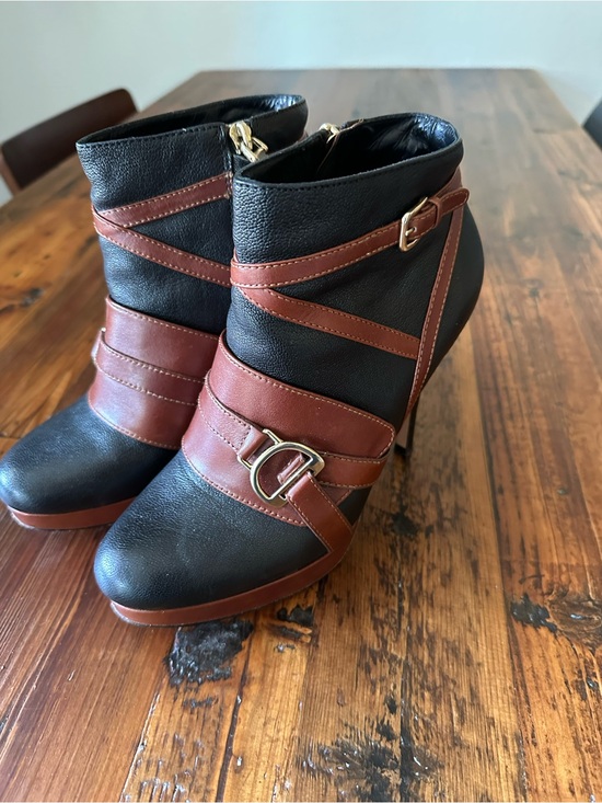 Cole Haan Shoes - Cole Haan Black and Brown Strappy Ankle Booties